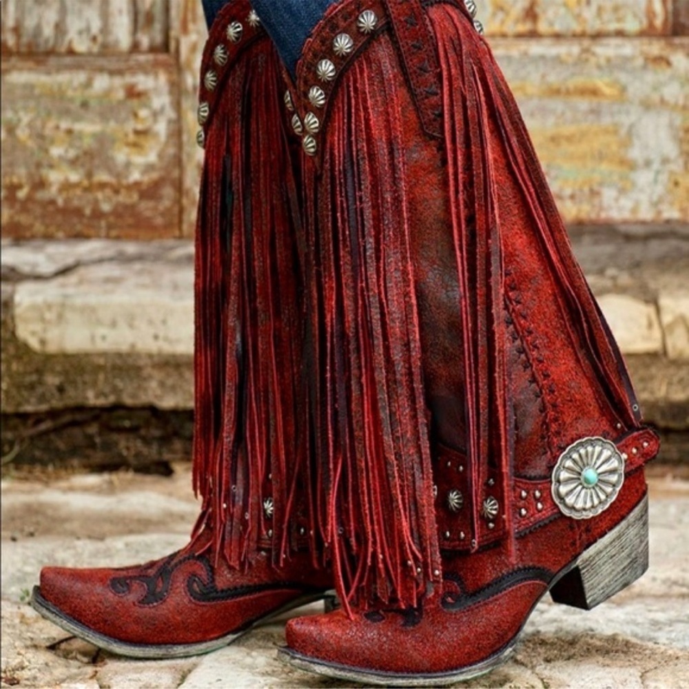 Double D Ranch Boots Prescott Fringe Boot 8.5B - BRAND NEW IN BOX